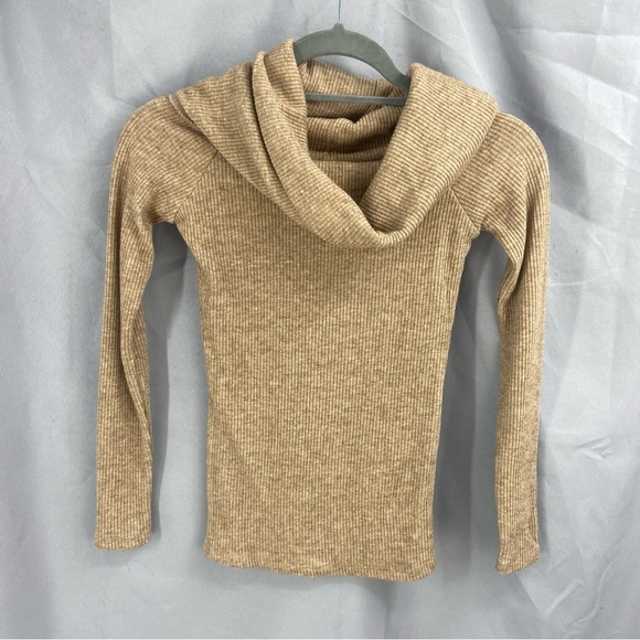 The Noli Shop Foldover Knit Top Ribbed Cowl Neck Sweater Size XS NWT - Picture 1 of 7